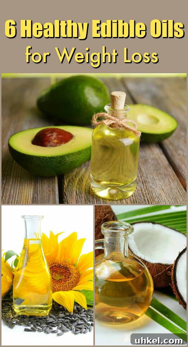 Top Edible Oils That Support Weight Loss and Metabolism 8 Healthy Edible Oils for Weight Loss - 6 healthy oils that aid in weight loss.
