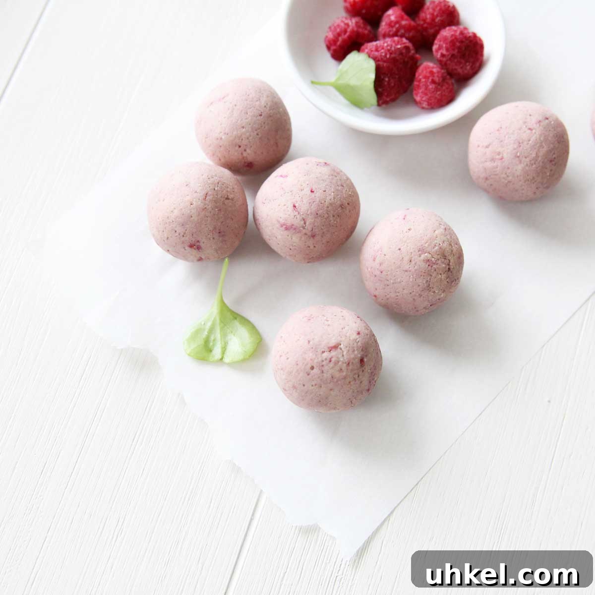 Raspberry cream cheese protein balls