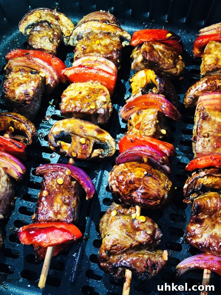 Crispy Air Fryer Shrimp Fajitas with Peppers and Onions 10 Air Fryer Teriyaki Steak Kabobs