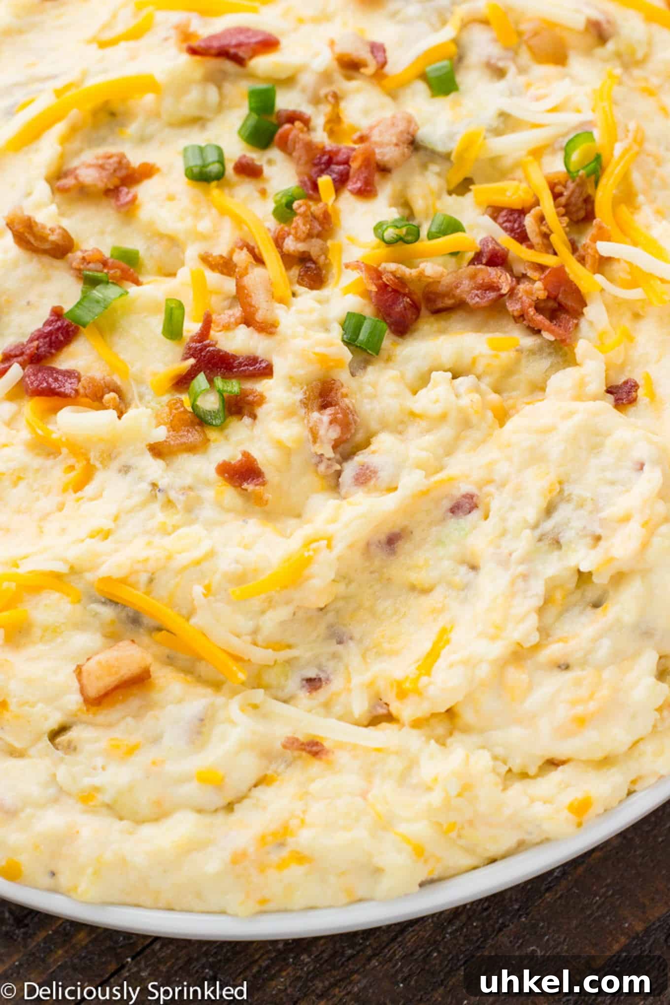 Creamy Instant Pot Mashed Potatoes Recipe 10 A close up of instant pot mashed potatoes in a bowl on the table.
