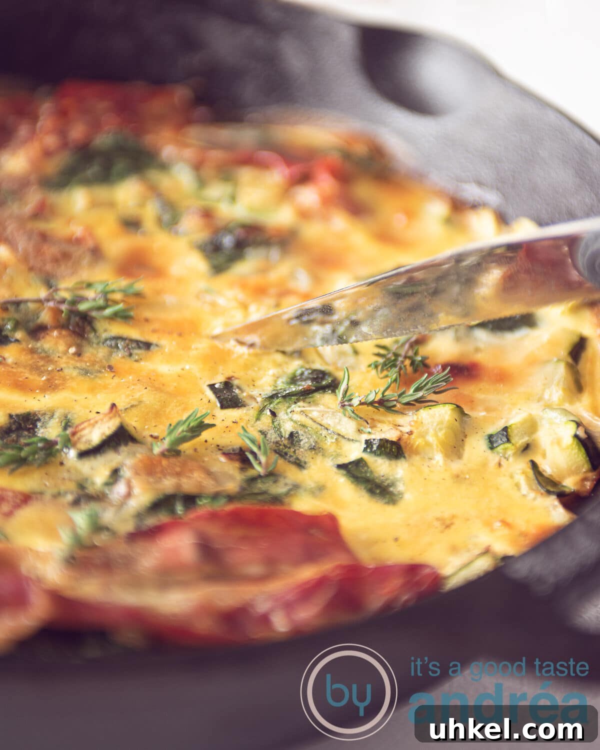 Zucchini and Spinach Frittata Recipe: Quick Savory Breakfast 2 a pan with a frittata with spinach and zucchini