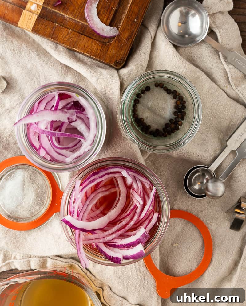 Quick Pickled Red Onions Recipe for Tacos, Salads and Sandwiches 5 how to make pickled red onions