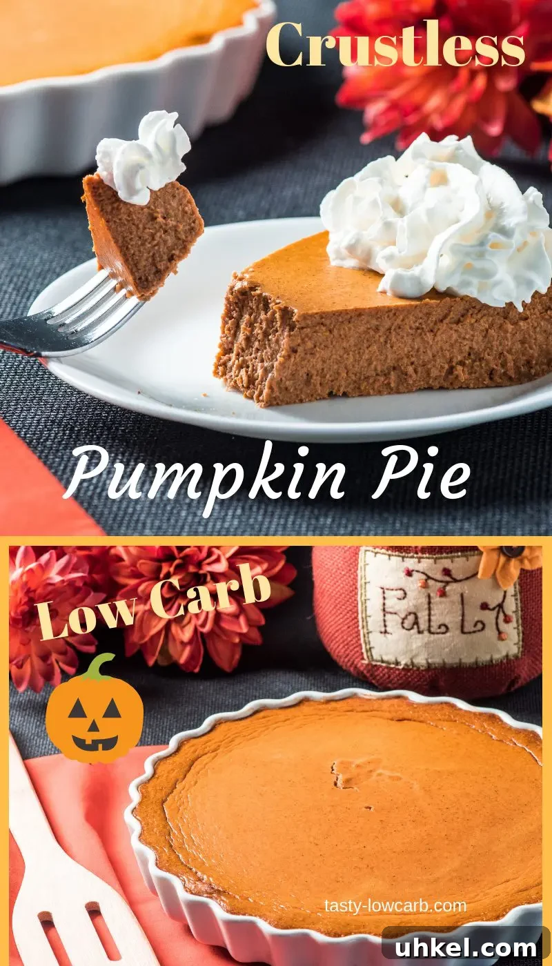 Crustless Pumpkin Pie (Low-Carb, Keto-Friendly) 6 Pin recipe