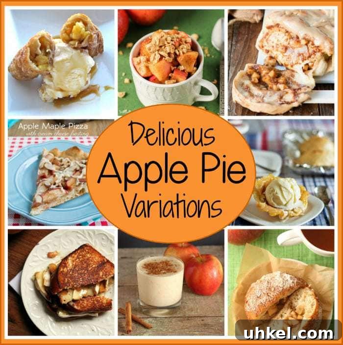 16 Creative Apple Pie Variations You’ll Want to Try 2 Collage of several different apple pie variations with the logo in the middle.