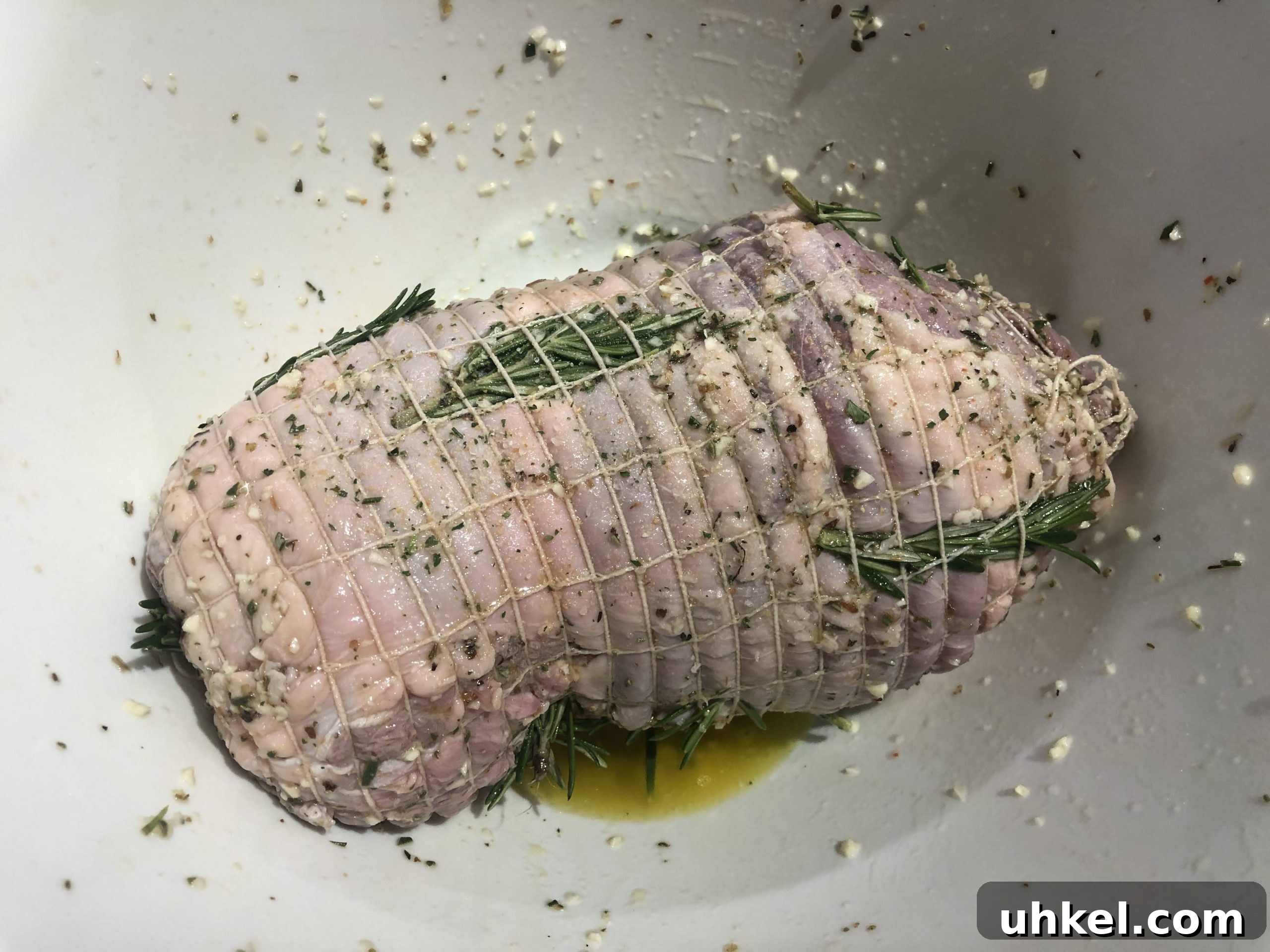 Marinating boneless leg of lamb