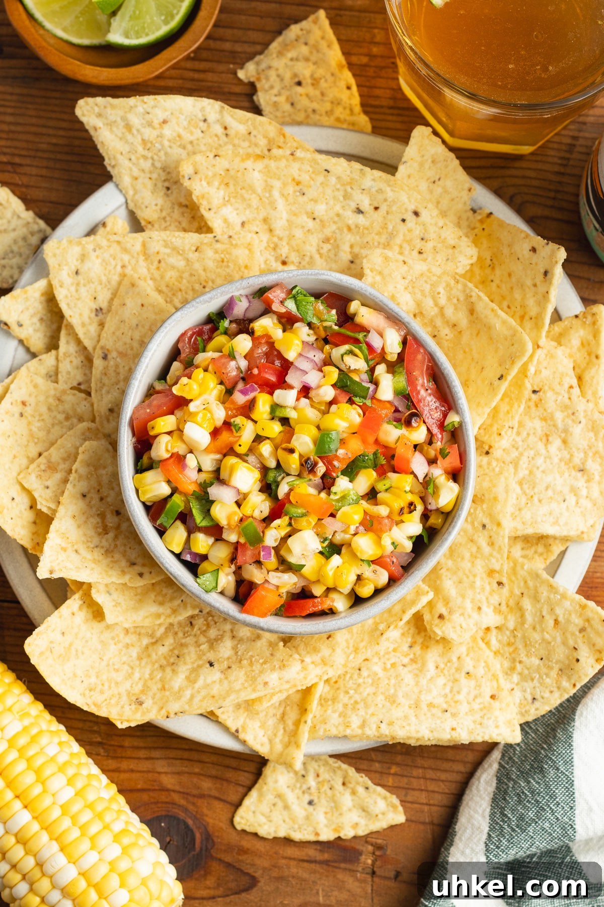 Fresh Corn Pico de Gallo with Cilantro & Lime 7 This is a picture of a bowl of grilled corn pico de gallo.
