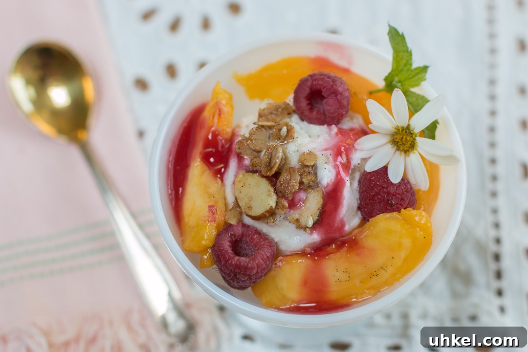 Vanilla Ice Cream Peach Melba Parfaits Recipe for Summer Guests 3 img 9384 2
