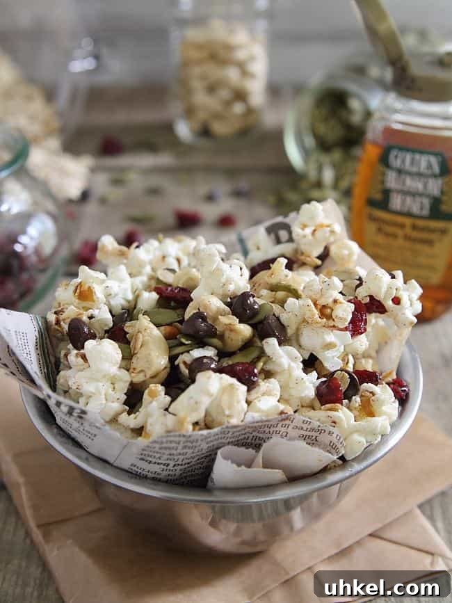 Trail Mix Popcorn Recipe: Sweet & Salty Snack Mix Popcorn 2 Trail mix popcorn