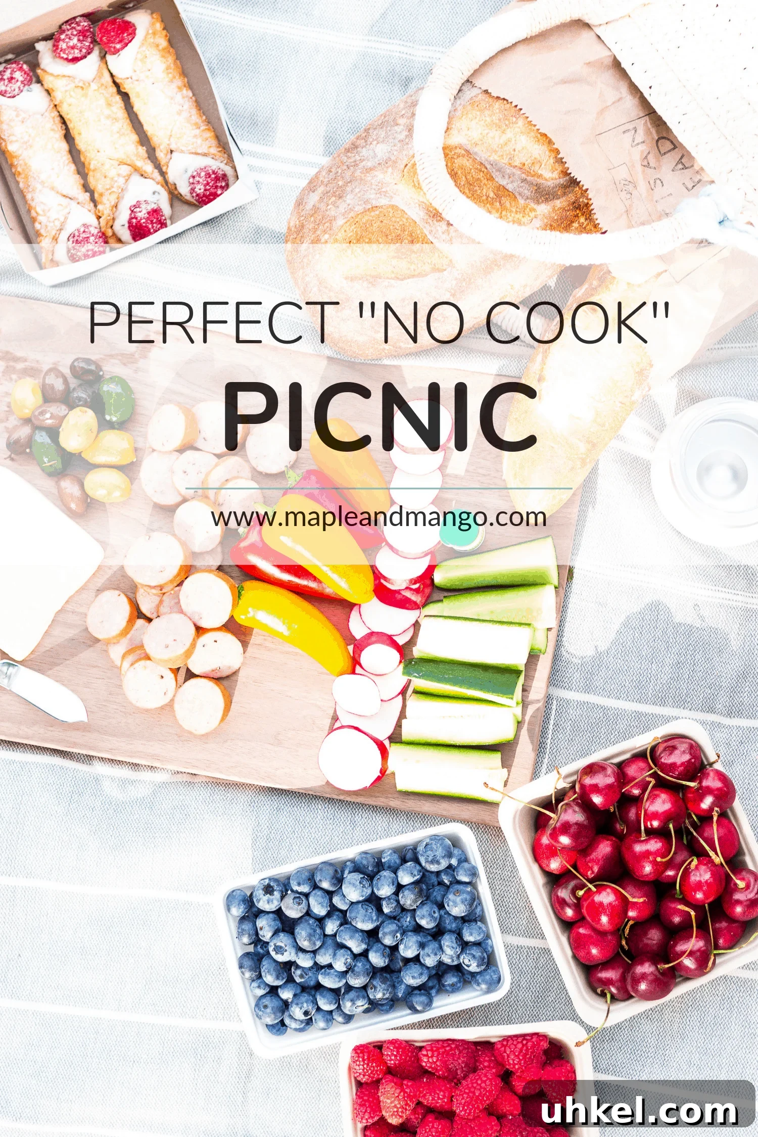 Pinterest Image with text overlay for the Perfect No Cook Picnic