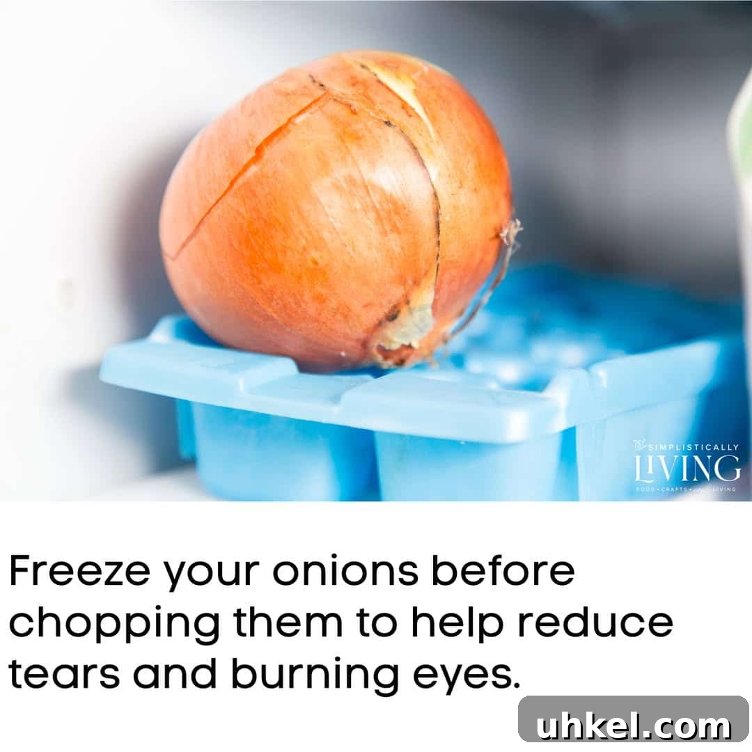 an onion in the freezer