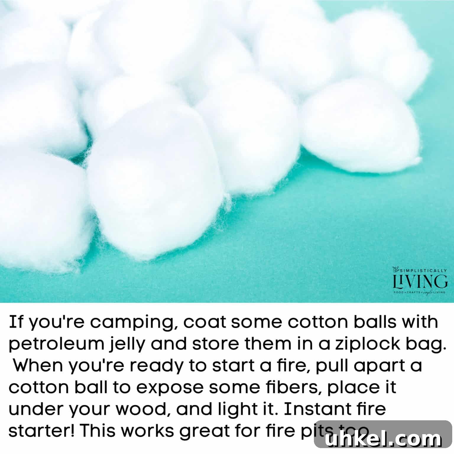 cotton balls coated with petroleum jelly