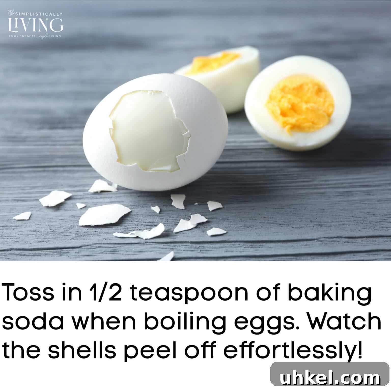 hard boiled eggs on brown wood table