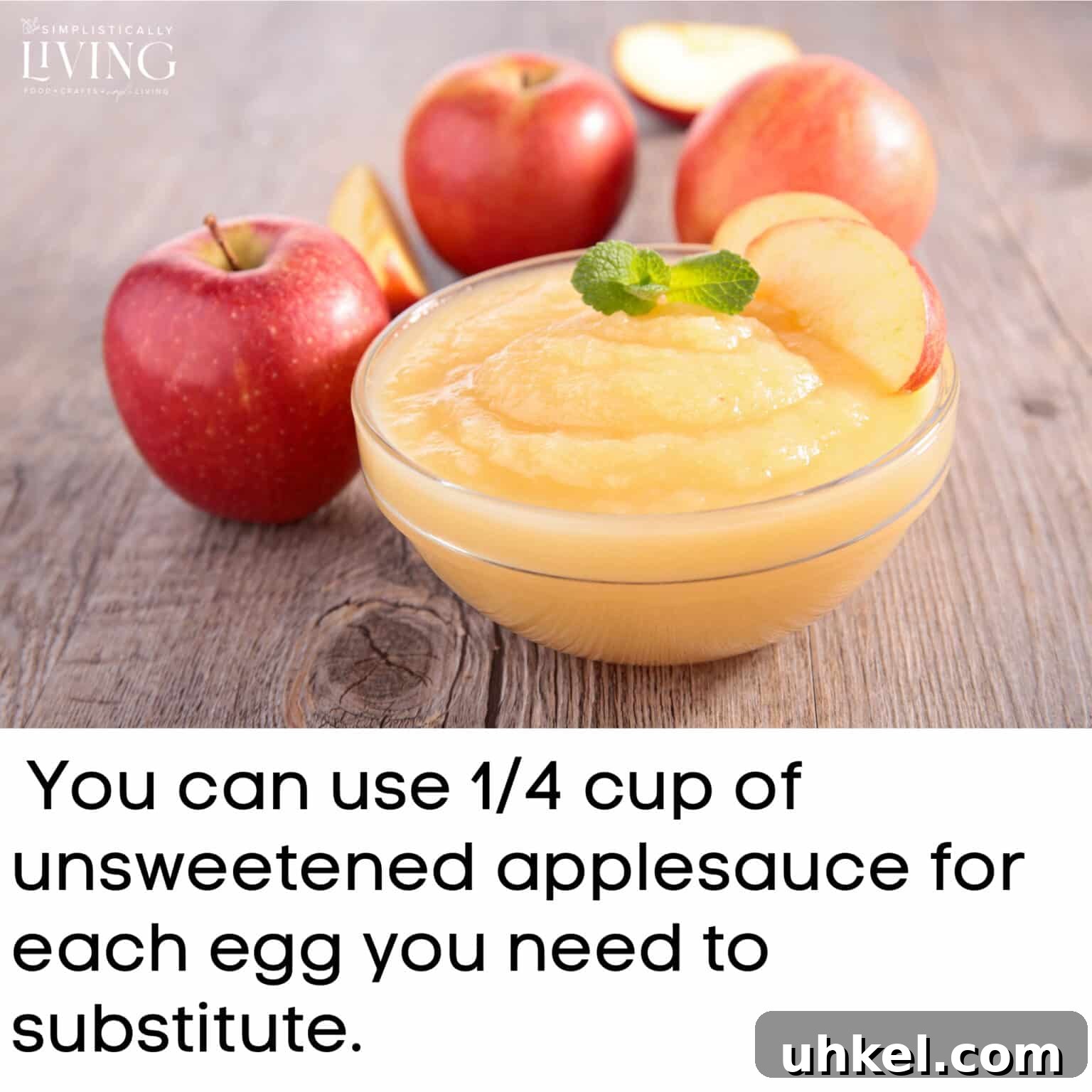 apples and applesauce on a wood background