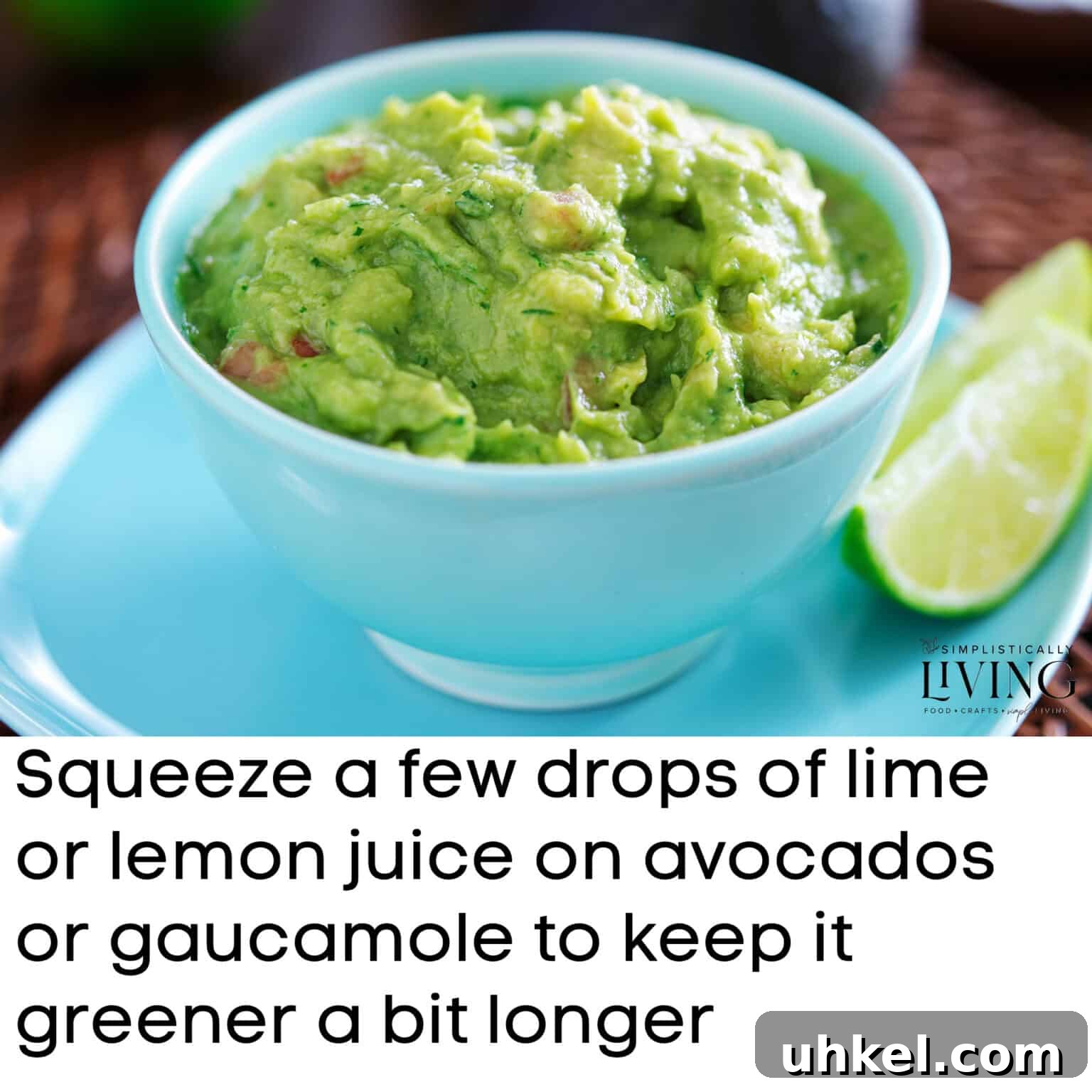 blue bowl of guacamole