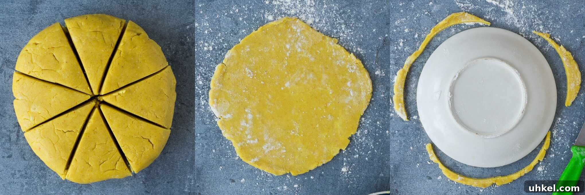 Vegan Jamaican Vegetable Patties: Flaky Caribbean Empanadas 4 step 3 - rolling out the pastry