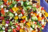 Greek Pasta Salad with Feta, Olives & Fresh Tomatoes