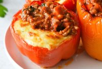 Lasagna Stuffed Bell Peppers with Savory Italian Filling