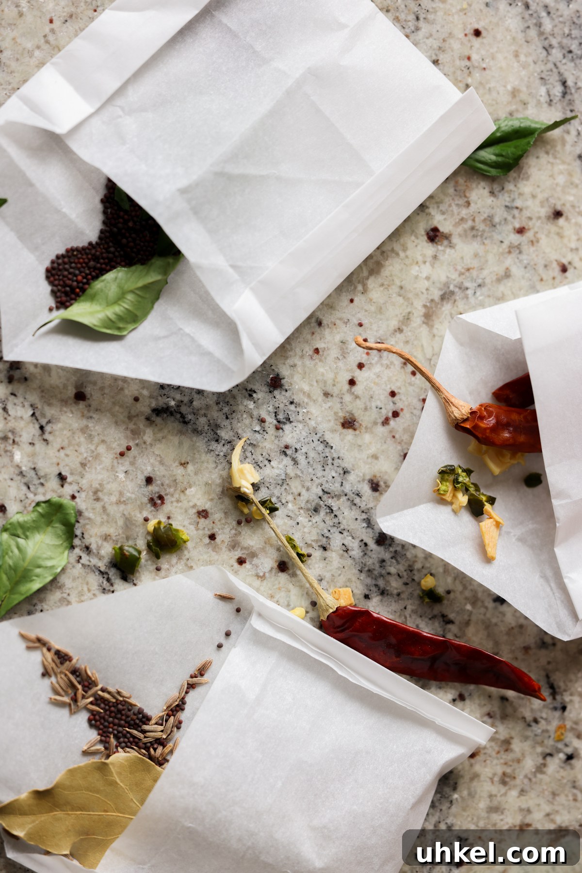 Homemade Dal Tadka Jar Mix: Indian Lentil Soup 6 open spice pouches