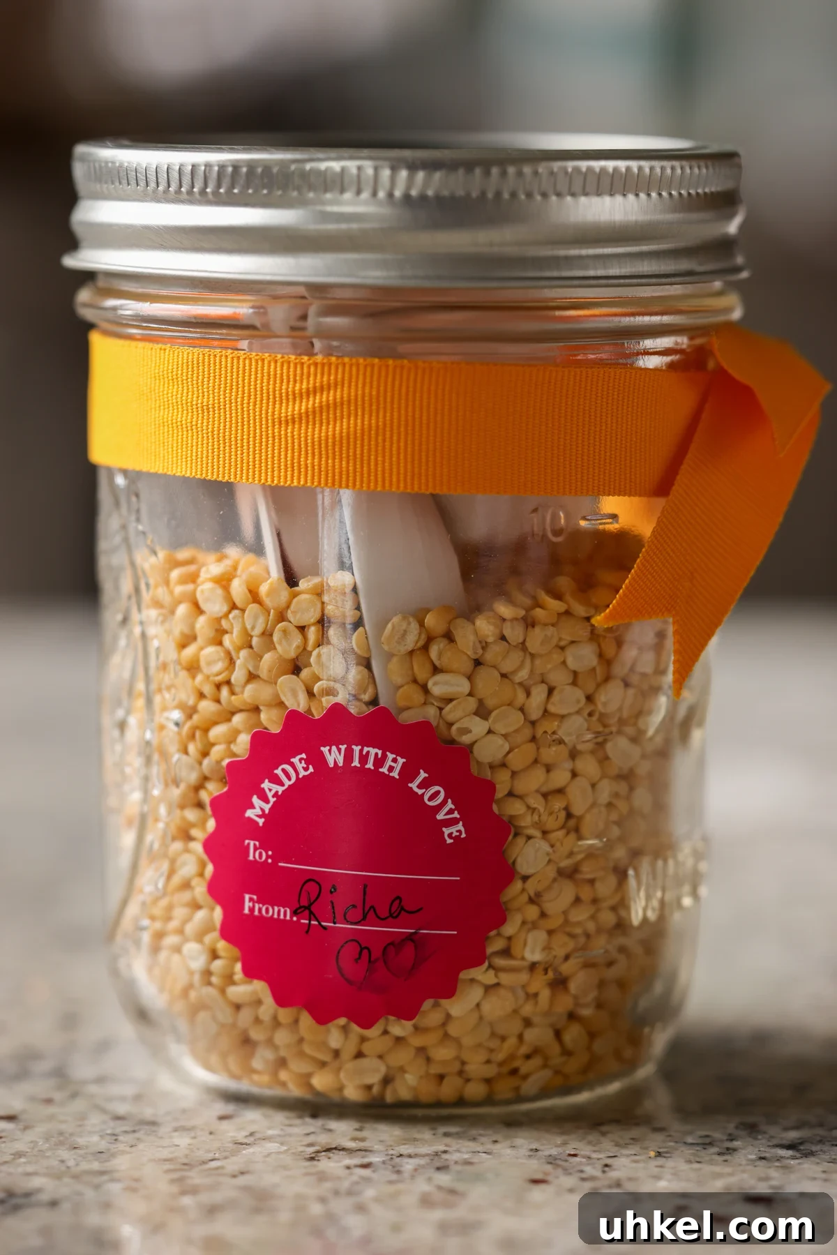 Homemade Dal Tadka Jar Mix: Indian Lentil Soup 5 jar of split yellow lentil soup mix