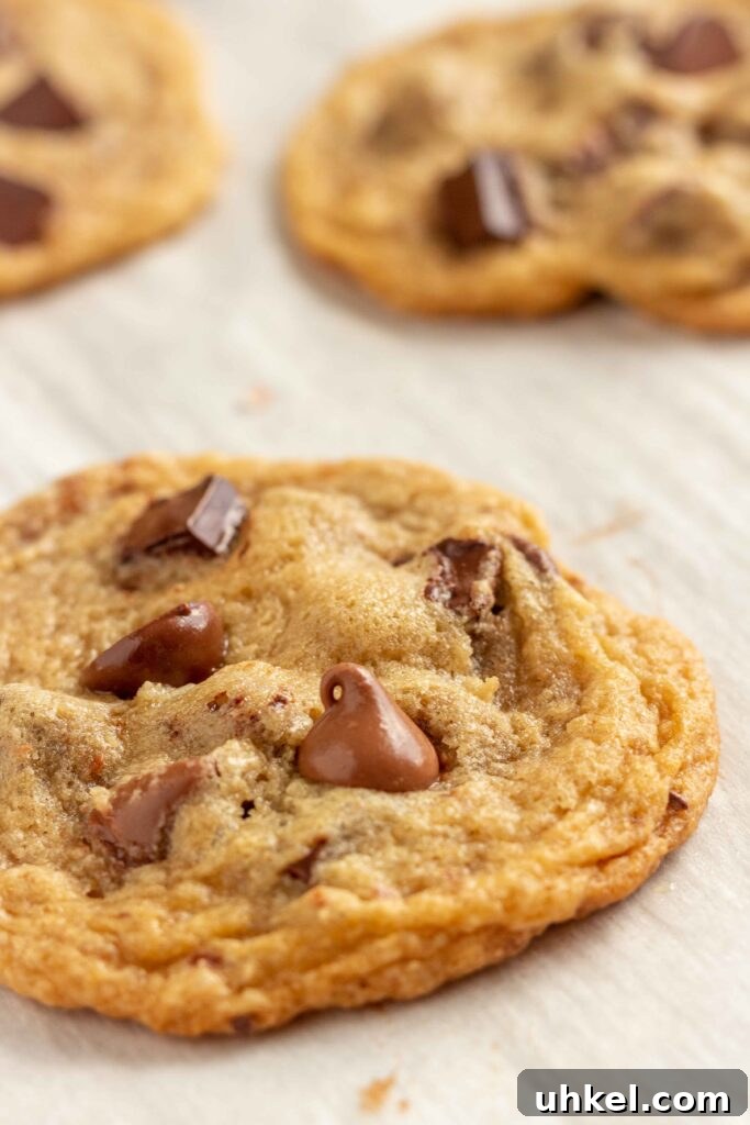 Chewy Gluten-Free Chocolate Chip Cookie Recipe 5 Baked gluten free cookies on a cooling rack