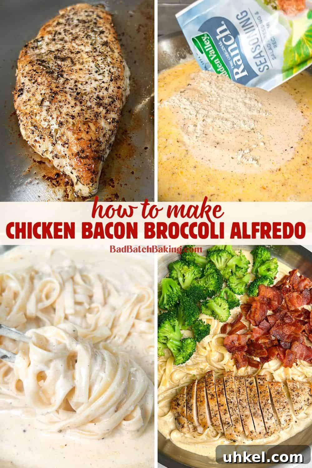 Creamy Chicken, Bacon and Broccoli Alfredo 5 how to make chicken bacon broccoli alfredo