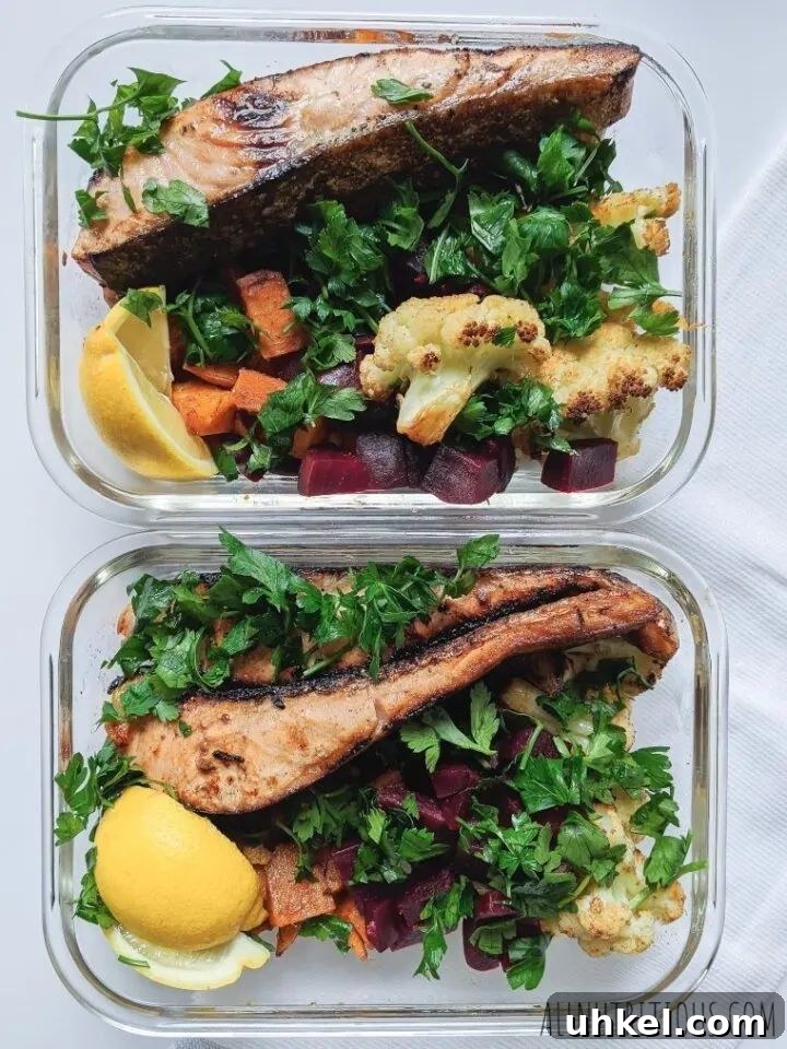 31 Sunday Meal Prep Ideas to Fuel Your Week 5 salmon meal prep with veggies