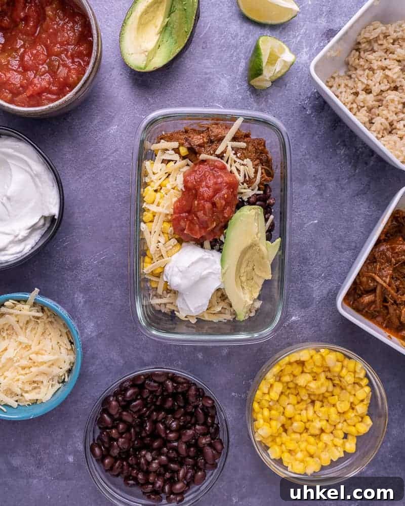 31 Sunday Meal Prep Ideas to Fuel Your Week 8 pulled pork bowl