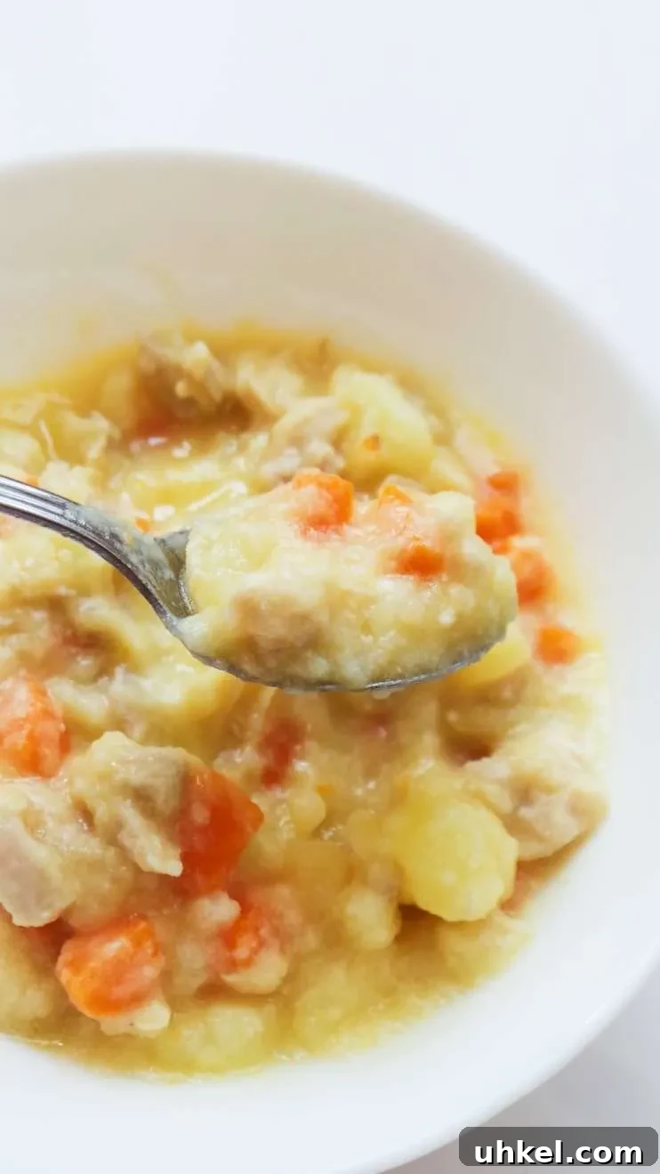 20-Minute Creamy Chicken Noodle Soup 2 Easy homemade chicken soup with noodles! This tasty thick chicken soup is loved by kids and grown-ups! 7 simple ingredients, one pot and and 20 minutes! Perfect for lunch or dinner.