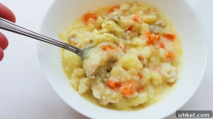 20-Minute Creamy Chicken Noodle Soup 4 Easy homemade chicken soup with noodles! This tasty thick chicken soup is loved by kids and grown-ups! 7 simple ingredients, one pot and and 20 minutes! Perfect for lunch or dinner.