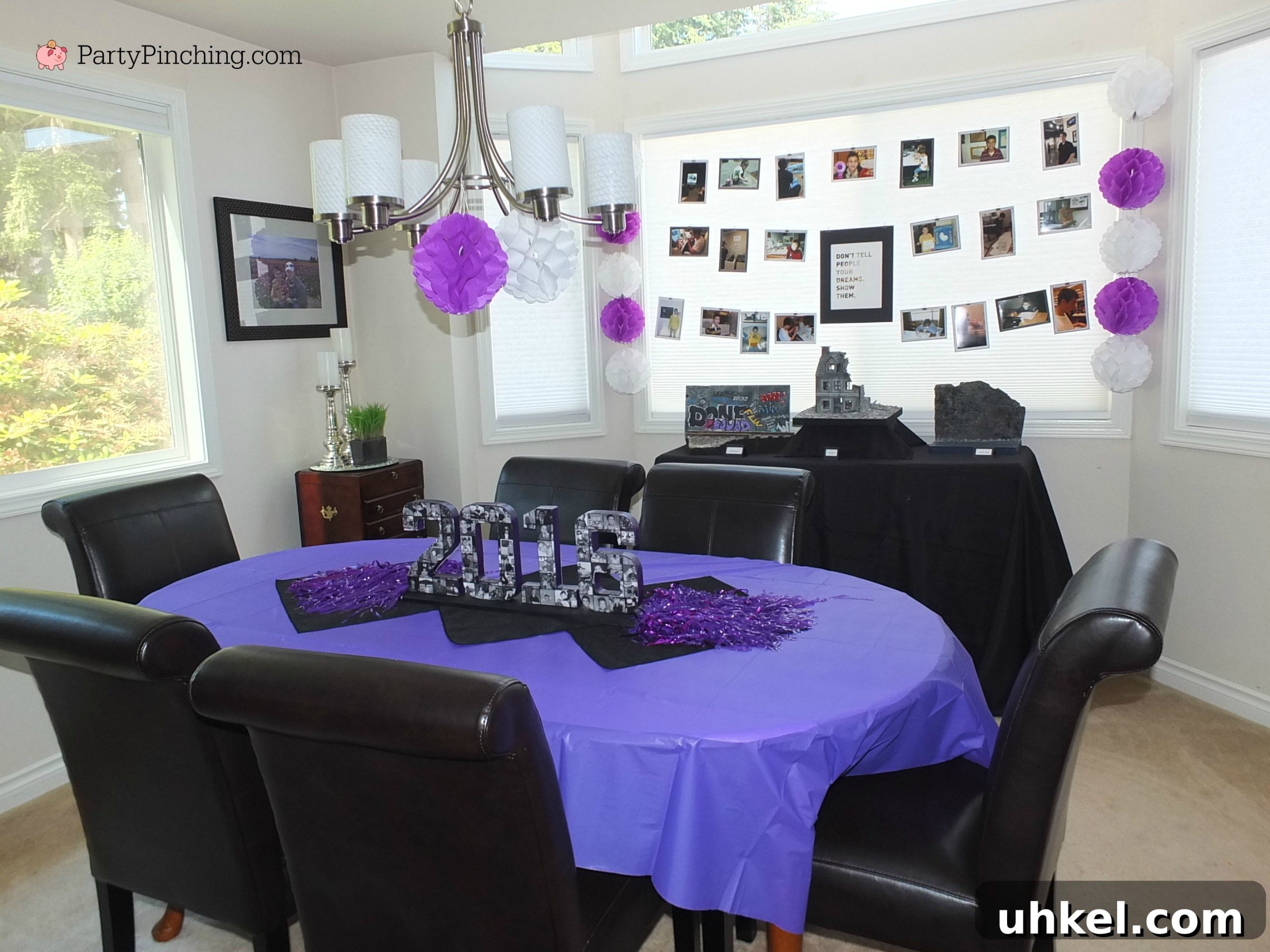 Art-Themed Graduation Party Ideas and Decor 12 napkin-wrapped silverware tied with ribbon