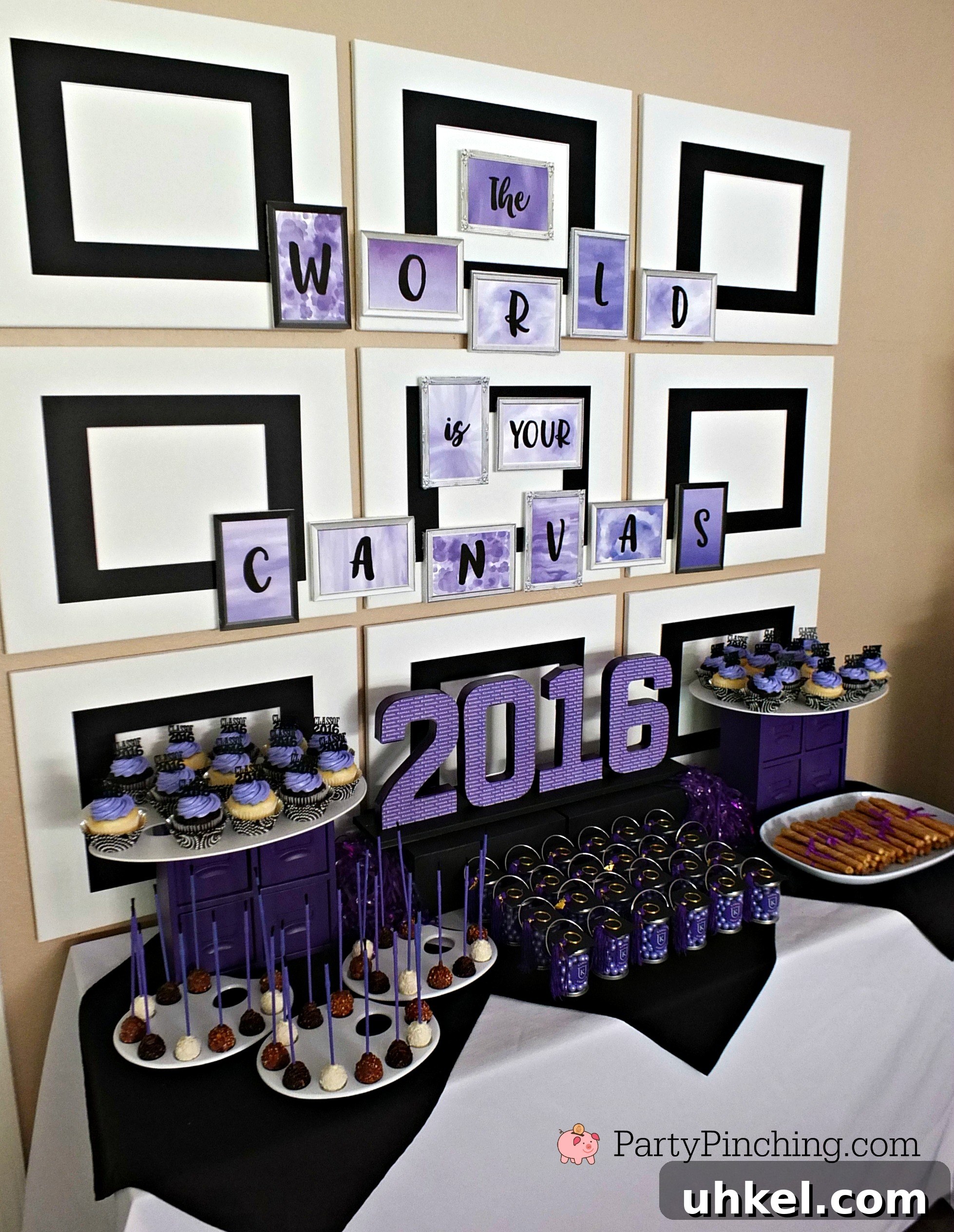 Art-Themed Graduation Party Ideas and Decor 22 collage components and assembly