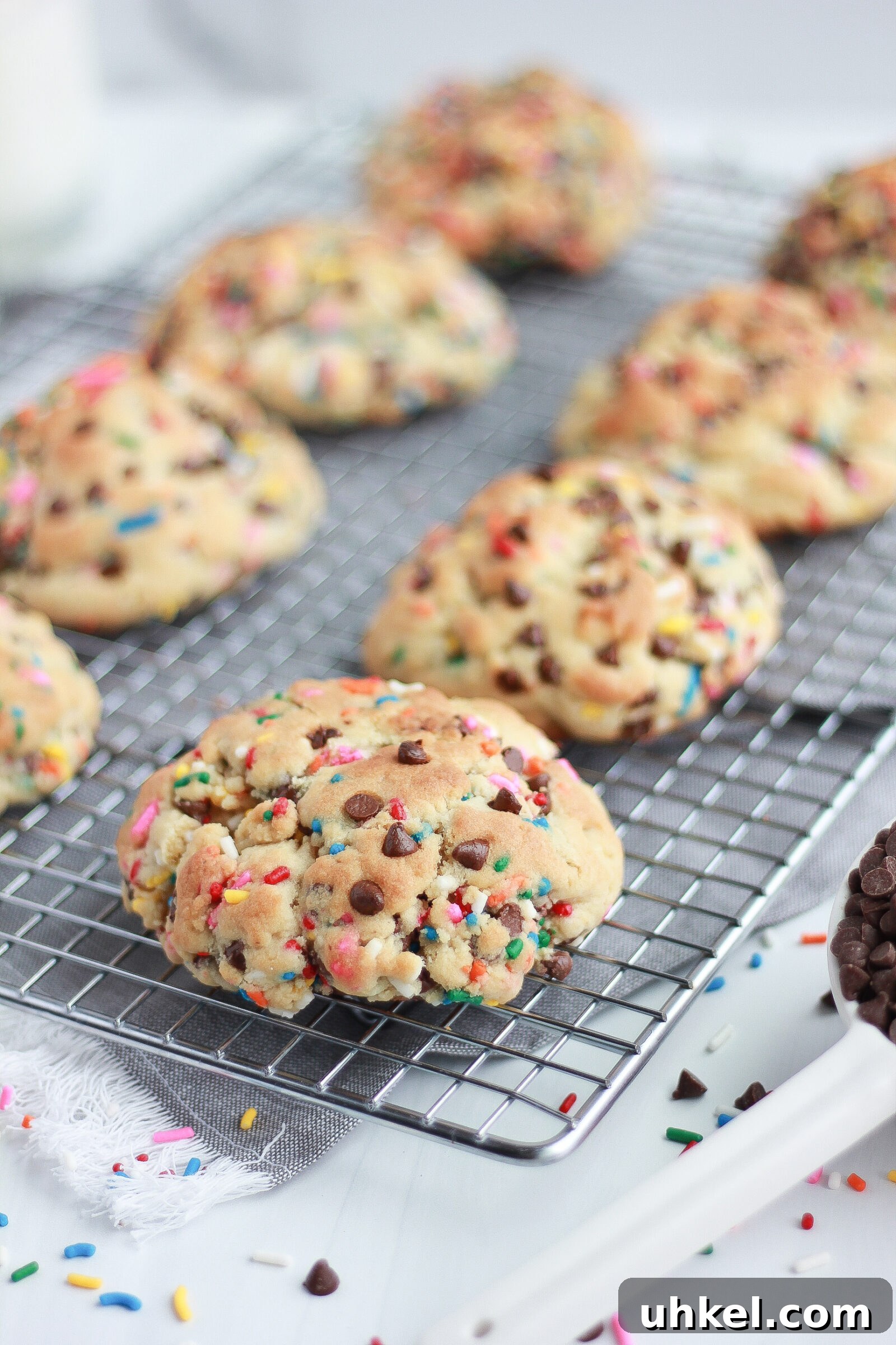 Funfetti Chocolate Chip Cookie Recipe with Sprinkles 3 Cookie close-up
