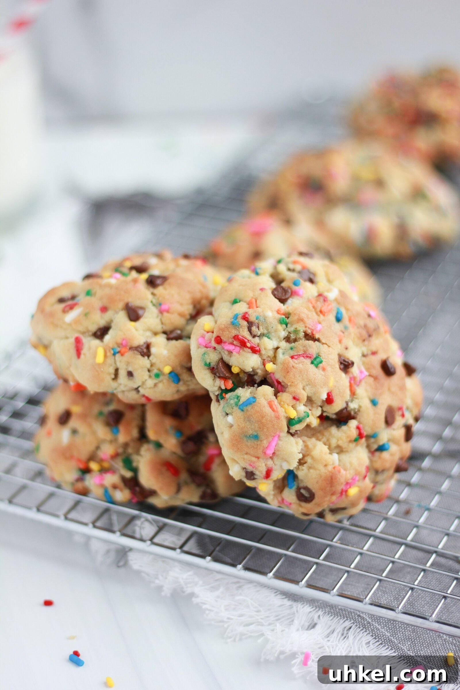 Funfetti Chocolate Chip Cookie Recipe with Sprinkles 5 Cookie being served