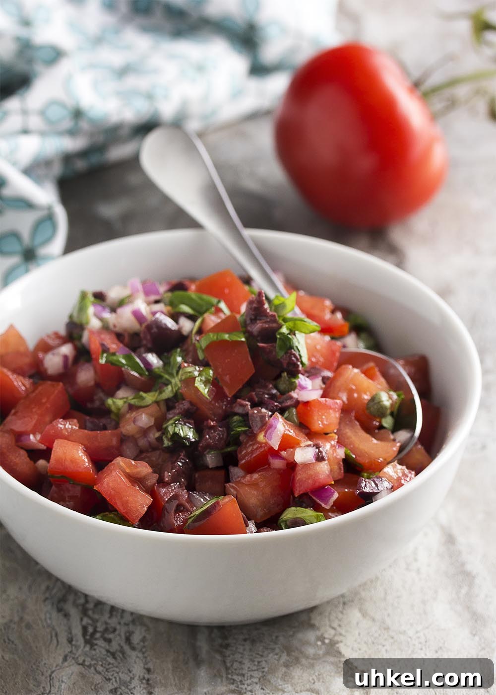 Italian Tomato, Olive and Caper Salsa Recipe 2 Italian salsa with tomatoes, capers, olives, and basil
