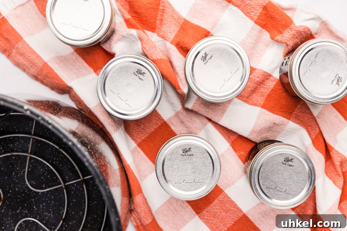 Spiced Elderberry Syrup: Step-by-Step Canning Instructions 11 jars cooling on red and white towel.
