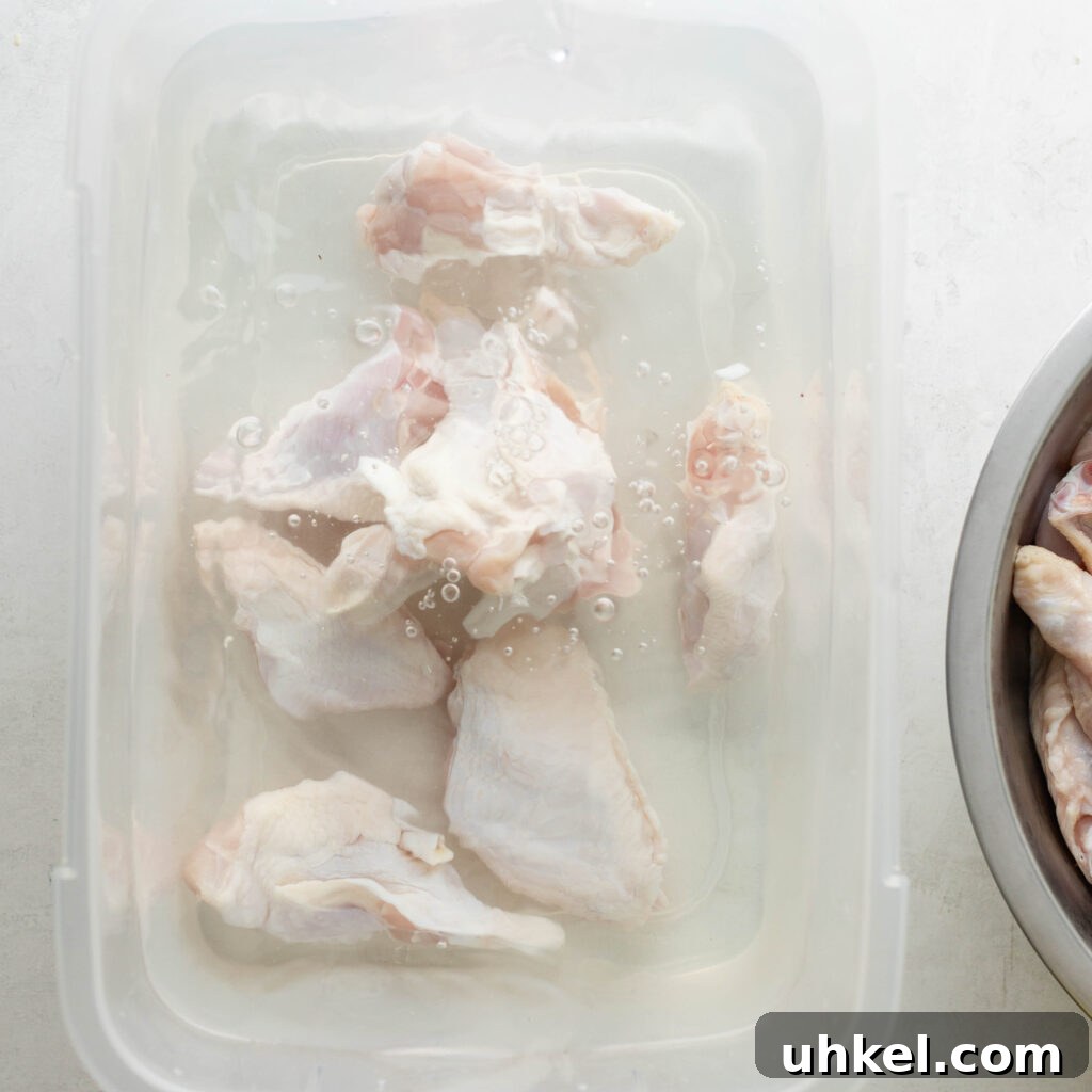 Crispy Fried Chicken Without Buttermilk 5 chicken pieces in brine
